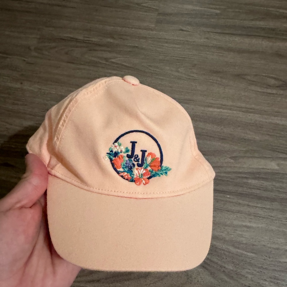 Janie and Jack Peach Cap with Floral Embroidery 6/12 months